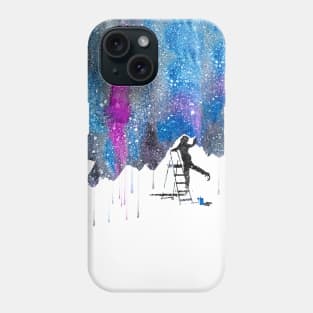 Woman painting the sky Phone Case