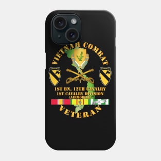 Vietnam Combat Cavalry Veteran w 1st Bn 12th Cav DUI - 1st Cav Div Phone Case