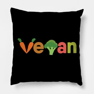 Vegan veggies as cute text Pillow