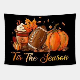 Pumpkin Spice Football Tis The Season Fall Thanksgiving Tapestry