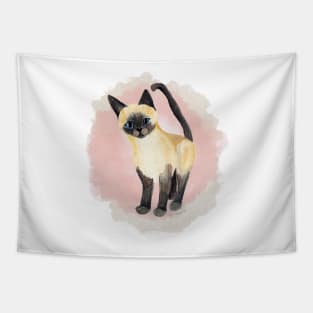 Saucy Siamese Kitten in Pink Tapestry