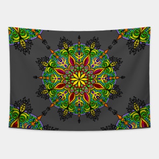 Mandala illustration, kaleidoscopic geometrical ornament. Art. Tapestry