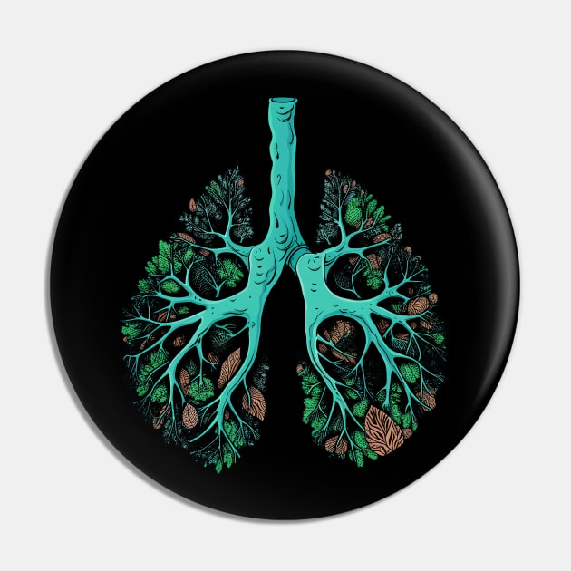 Respiratory Therapist Bronchial Tree Pin by BDAZ