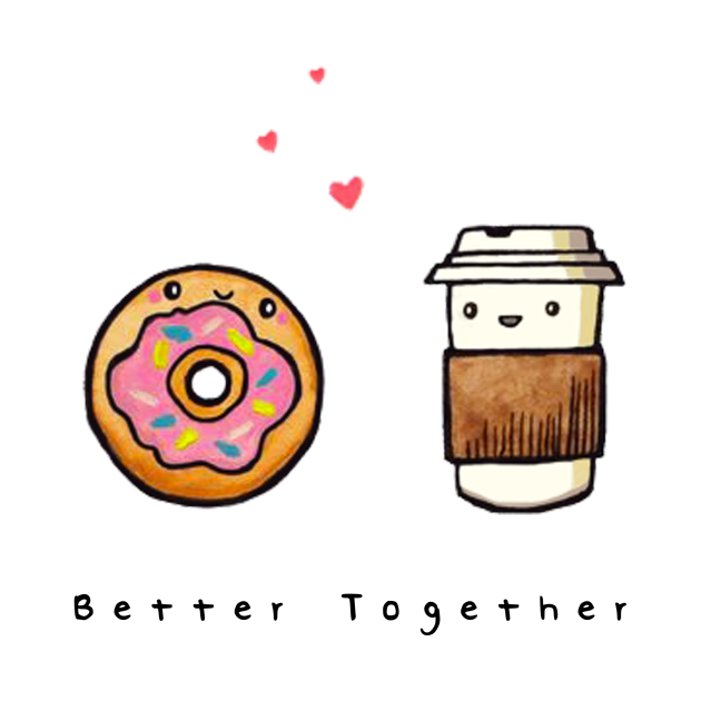 Better together Coffee & Donut A Love Story Coffee And Donuts Kids Hoodie TeePublic
