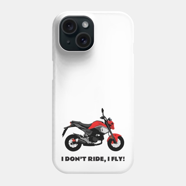 I don't ride, I fly! Honda Grom Cherry Red 2020 Phone Case by WiredDesigns