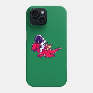 Astronaut Riding Dragon Cartoon Phone Case