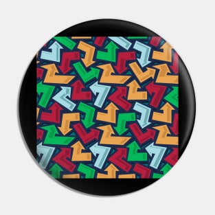 Graffiti Artwork Pattern Arrows Pin