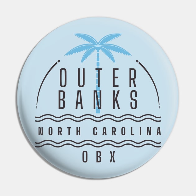 Retro Outer Banks Palm Tree Vibes Pin by BackintheDayShirts
