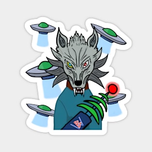 BussyWolves Alien Invader wolf Magnet