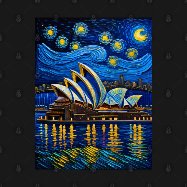 Sydney Opera House in Starry Night by FUN GOGH