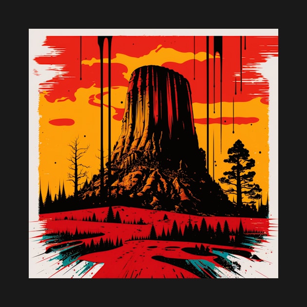 Devil's Tower Wyoming Pop Art by Star Scrunch