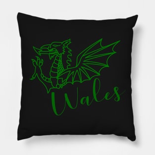 WALES ALL GREEN DRAIG DRAGON Pillow