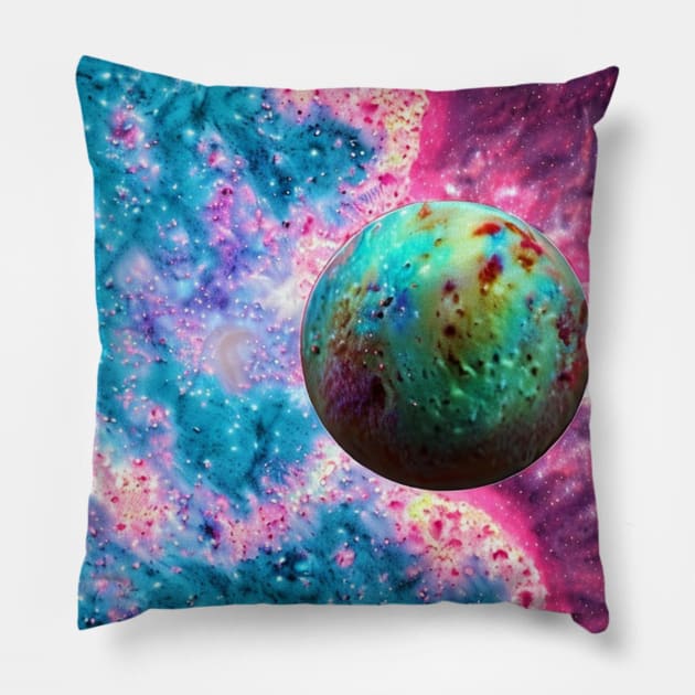 Ice Cream Planet Pillow by Brian Free Artwork