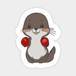 Cute Otter Boxing Magnet