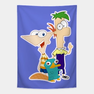 P, F and Perry the Platypus Tapestry