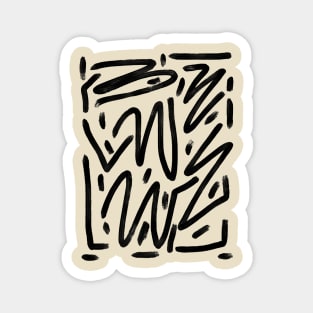 Abstract Black And White Zebra Art Print Magnet