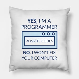 I Write Code Pillow