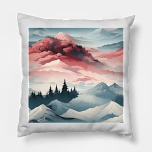 Fantasy Landscapes Mountains Pattern 1 Pillow