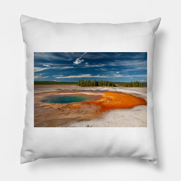 Deep Blue Pool and Orange Pillow by BrianPShaw