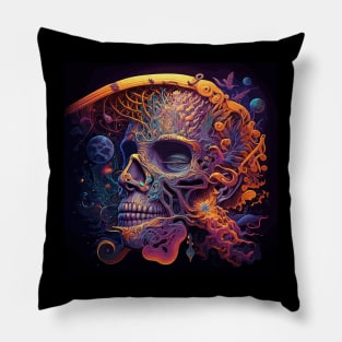 Psychedelic Neon Space Guy Pillow