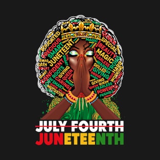 Juneteenth - Melanin Queen Prying Afro American Civil Rights T-Shirt