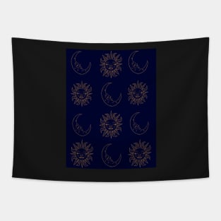 Sun and moon pattern print Tapestry