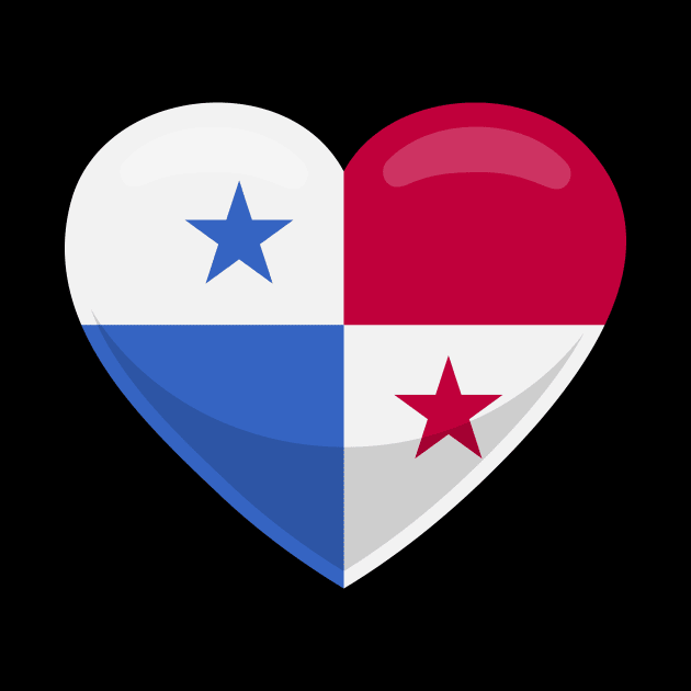 Panama Flag Heart by SunburstGeo