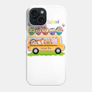 Cute animals on the bus. Phone Case