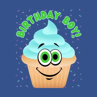 Birthday Boy, Blue Cupcake T-Shirt