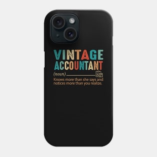 Accountant CPA Bookkeeping Noun Vintage Phone Case