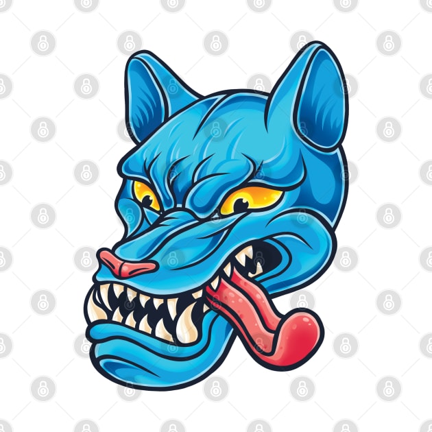 Crazy Blue Wolf Dog by SmittyGFX