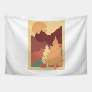 Maroon Monday nature scene Tapestry