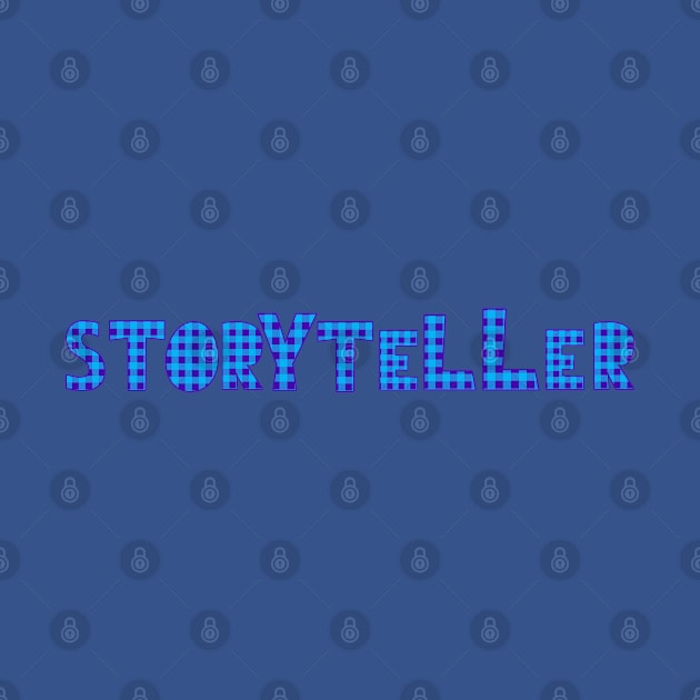 Storyteller blue and black check by PetraKDesigns