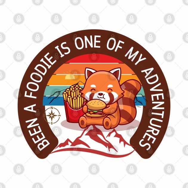 Red Panda Bear Foodaholic Eating Fries and Burger by Praizes