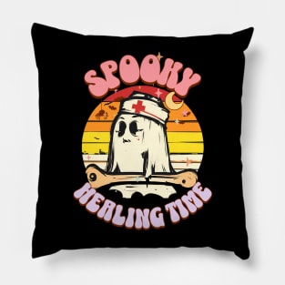 Cool Halloween Nurse Fall Women - Spooky Healing Time Pillow