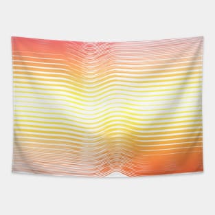 Paint minimal stripes orange abstract Tapestry