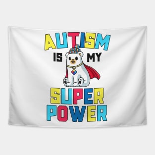 Autism Is My Superpower Kids Awareness Gift Super Power Tapestry