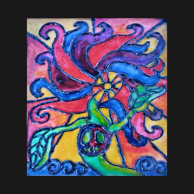 Shining Sun Peace Flower Child by Art by Deborah Camp