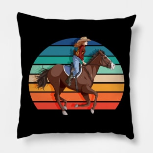 Horseback Riding Girl Horse Rider Pillow