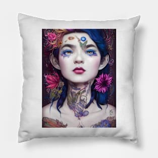 Flower-punked Snow White Pillow