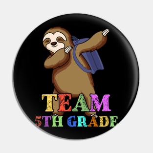 Sloth Hello 5th Grade Teachers Kids Back to school Gifts Pin