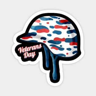 Camouflage Helmet Veterans Day Magnet