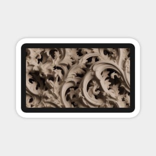 Seamless Leaf Relief Carving III Magnet