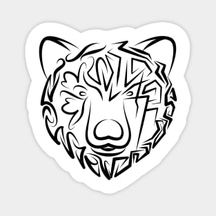 Black and White Tribal Bear Magnet