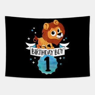 Birthday Boy Lion - One Year Child Baby Toddler Gift - 1st Birthday Tapestry