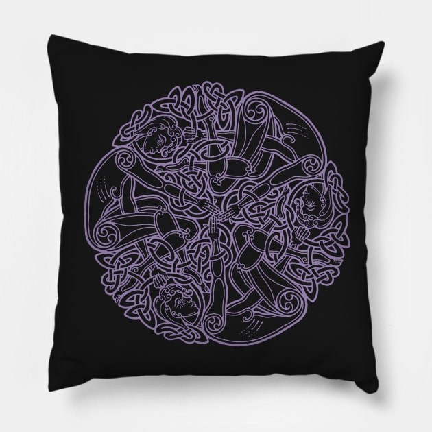 Celtic Triple Goddess - Purple Pillow by Dysis23A