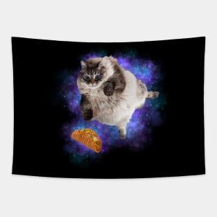 funny tacos cat galaxy Tapestry