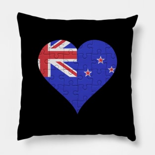 New Zealander Jigsaw Puzzle Heart Design - Gift for New Zealander With New Zealand Roots Pillow