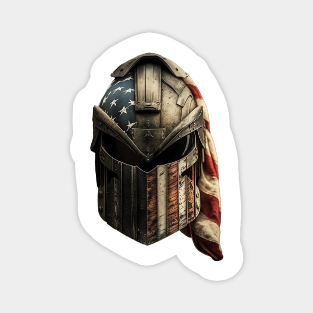 American Flag Spartan Helmet (no background) Magnet by Jades-Corner