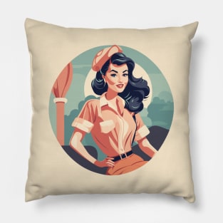 Nostalgic Beauty Pinup Princess Retro Pin Up Girl Pillow